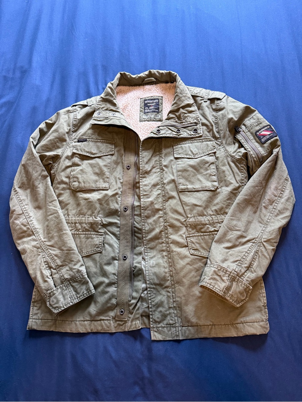 Y2K Superdry Classic Rookie Military Style Coat w/ Lining Size Medium